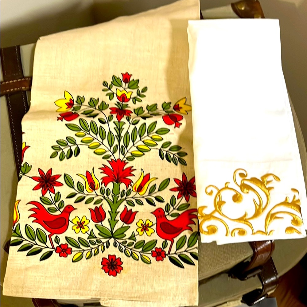 Floral and Bird Embroidered Table Linens